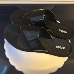 Worn once! Black Melissa sandals!
